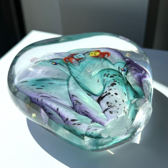 Vintage Glass Eye Studio Glass Fish Tank Aquarium 4 1/2" x 5" Seattle Art - Picture 6 of 9